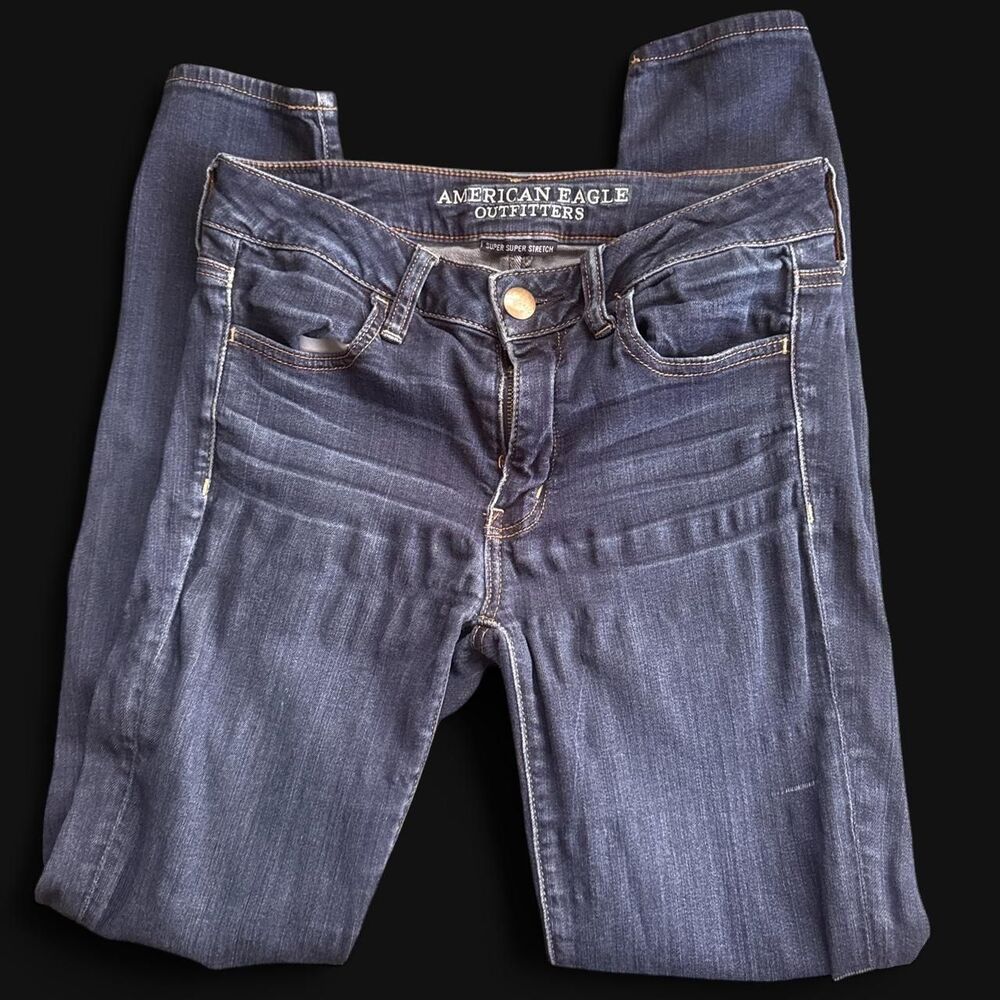 American-eagle Women's Navy and Blue Jeans